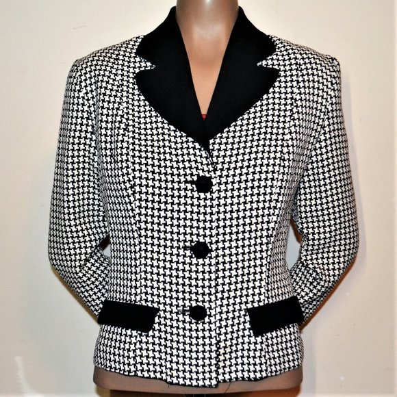 Gino Cappeli Collection Houndstooth Jacket Sz 4 - Picture 1 of 3